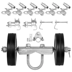fathersdaygift VEVOR Sliding Gate Kit, 6 Rolling Gate Hardware Kit C-type, Wheel Carrier with Two 6 Wheels Support, Heavy Duty Sliding Gate Rollers for Connect Tracks Door Frames, Sliding Gate Guide Roller, 600 lbs
