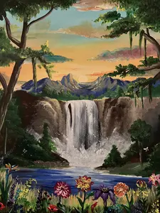 "Calming Falls" Acrylic Painting