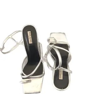 River Island Silver Clear Heels Women's Shoe Size 10 Stylish Footwear