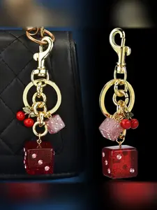 Cherry Bag Keychain for Women, Cute Charming Design Plain Pattern, Perfect for Bag Decoration and Key Fob Accessory, Keychain for Bags, All Seasons Use