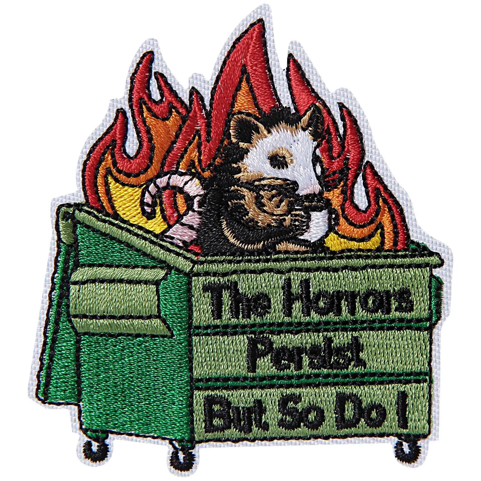 The Horrors Persist But So Do I Patch, 1pc Embroidered Hook and Loop Patches, Funny Animals Appliques for Backpacks, Trucker Hats, Lunch Bags, Vests,