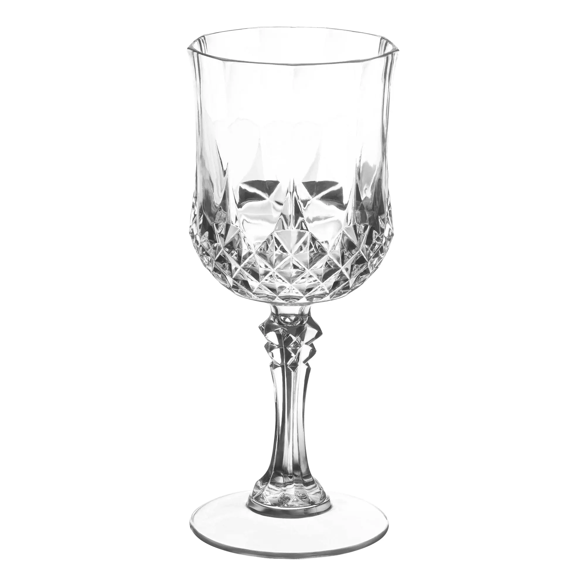 8 oz. Crystal Cut Plastic Wine Glasses