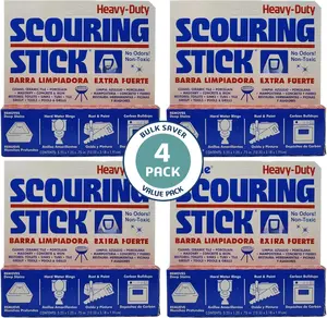 4-Pack  Heavy Duty Pumice Scouring Stick, Pumice Scouring Cleaning Stone for Tough Bathroom, Kitchen Stains, Grills, Pumice Stone Scouring Stick for Cleaning Toilet Stains, Bowl & Hard Water Ring
