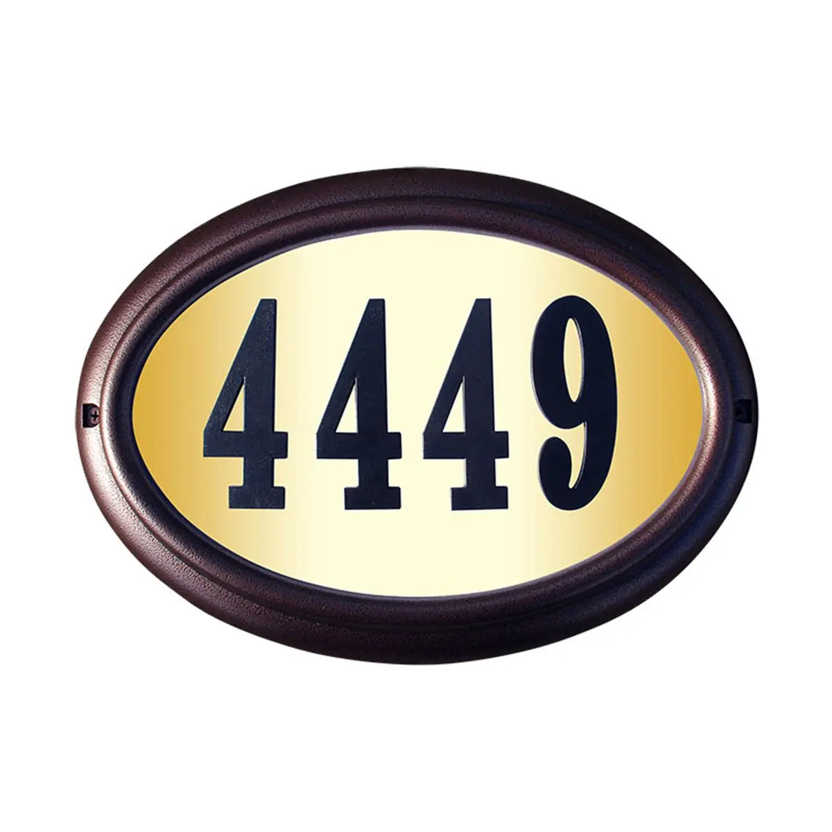 QualArc LTO-1302-AC-PN 15 in. Edgewood Oval Do It Yourself Kit Lighted Address Plaque in Antique Copper Frame Color