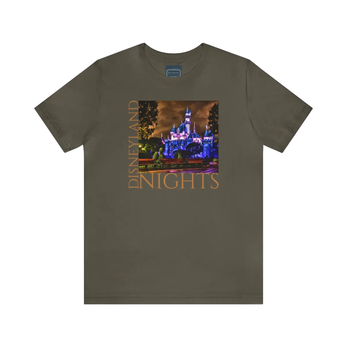 Unisex Jersey Short Sleeve Tee Painting of DISNEYLAND Resort SLEEPING BEAUTY castle at night