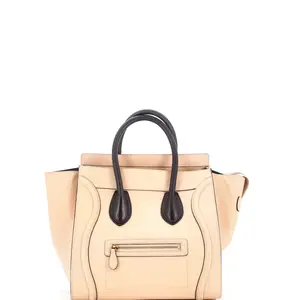 Pre-owned Celine Leather Top Handle Bags Bicolor Luggage Bag Mini by Rebag