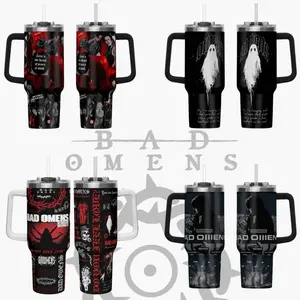 2026 Bad Omens Do You Feel Love Tumbler With Handle, Noah Sebastian Tour Insulated Travel Mug 40oz, Metal Core Alternative Gift Mug