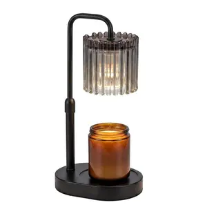 Candle Warmer Lamp with Timer: Black Candle Warming Lamp Height Adjustable Dimmable Modern Farmhouse New Home Bedroom Decor Valentines Day Housewarming Gift