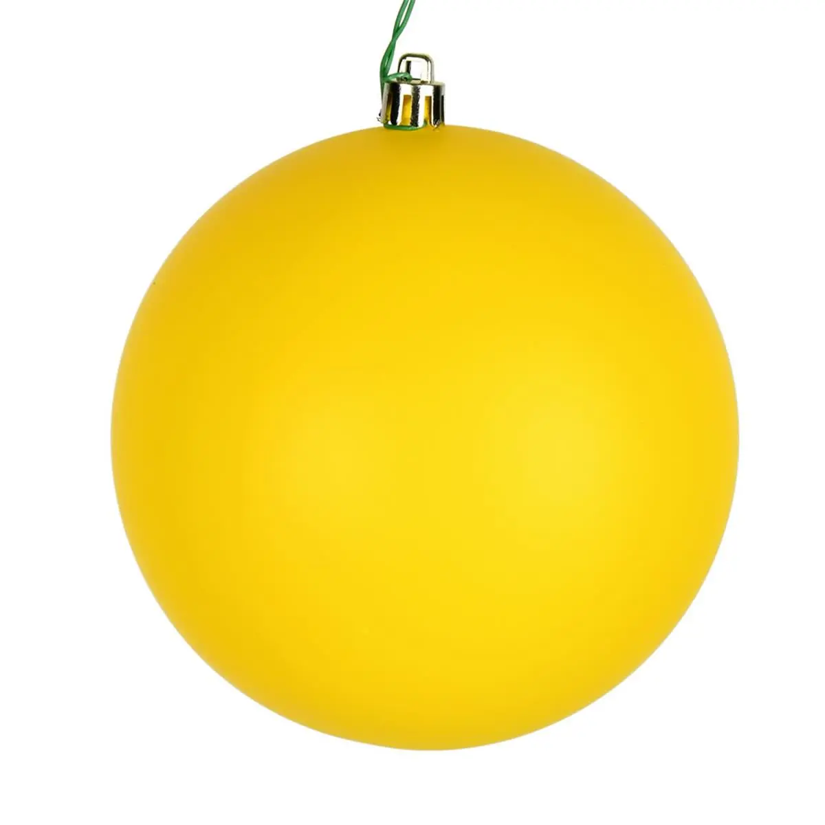 212 MAIN 4 in. Yellow Matte UV-Protected Ball Christmas Ornaments - 6 per Bag, Holiday Festive Decorations, Holiday Decorations