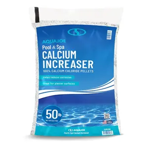 Aqua Joe Pool & Spa Calcium Chloride Pellets, 50 lb Bag – Calcium Hardness Increaser for Above & In-Ground Pools + Fast-Acting Ice Melt, CCPL50