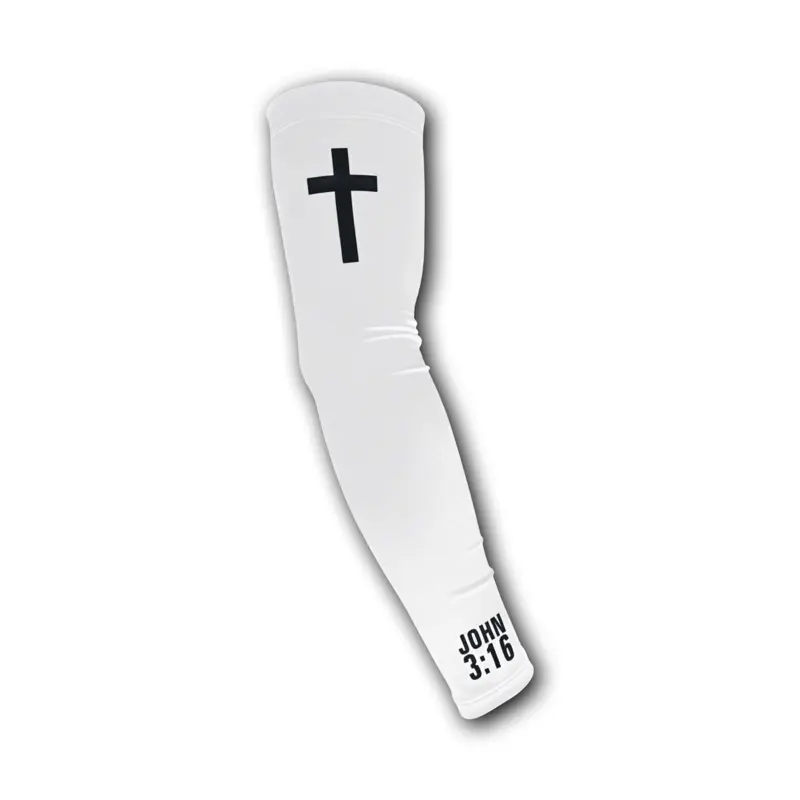 1 Sleeve - Christian Compression Arm Sleeve with John 3:16 Bible Verse and Cross Design