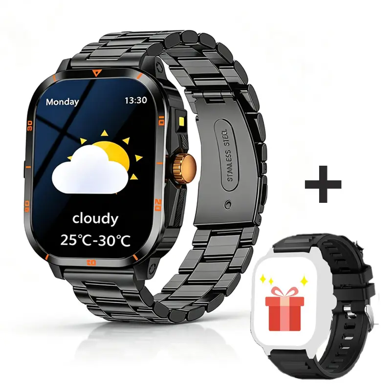 Fitness Tracker smartwatch Wireless Calling/Dialing, Free Silicone StrapReal-Time Weather Forecasts, Camera Controls, Music Controls, Switchable Workout Modes, Multiple Watch Faces