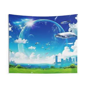 Frutiger Aero 60" x 50" Indoor Wall Tapestry - Y2K Aesthetic Nostalgic Tapestry Decor
