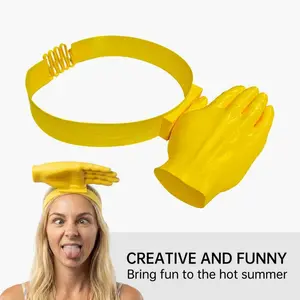 Funny Palm Sun Hat, Hands-Free UV Protection Headwear, Trendy Beach Party Accessory, Fun Photo Prop for Social Media, Sun Bucket Hat