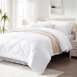 Queen Comforter Set White, 7 Pieces Queen Bed in a Bag, All Season Bedding Sets with 1 Comforter, 1 Flat Sheet, 1 Fitted Sheet, 2 Pillowcase and 2 Pillow Sham |   Soft, Breathable, Lightweight, Comfortable