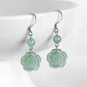 LEGENDEAR rose flower jade earring