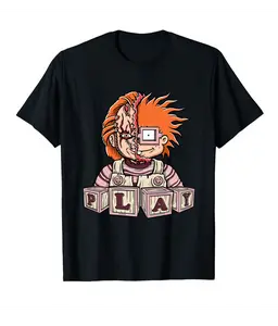 Men T-Shirt with Trendy Graphic Design Play Chucky Perfect Birthday Gift for All Summer Casual Wear Halloween