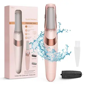 IMOLI Electric Rechargeable Foot File, Home Use Skin Chilblain Remover, Foot Care Kit, Includes a roller head, cleaning brush, and USB charging cable...For Women, Create Smooth Feet, Perfect Gifts.