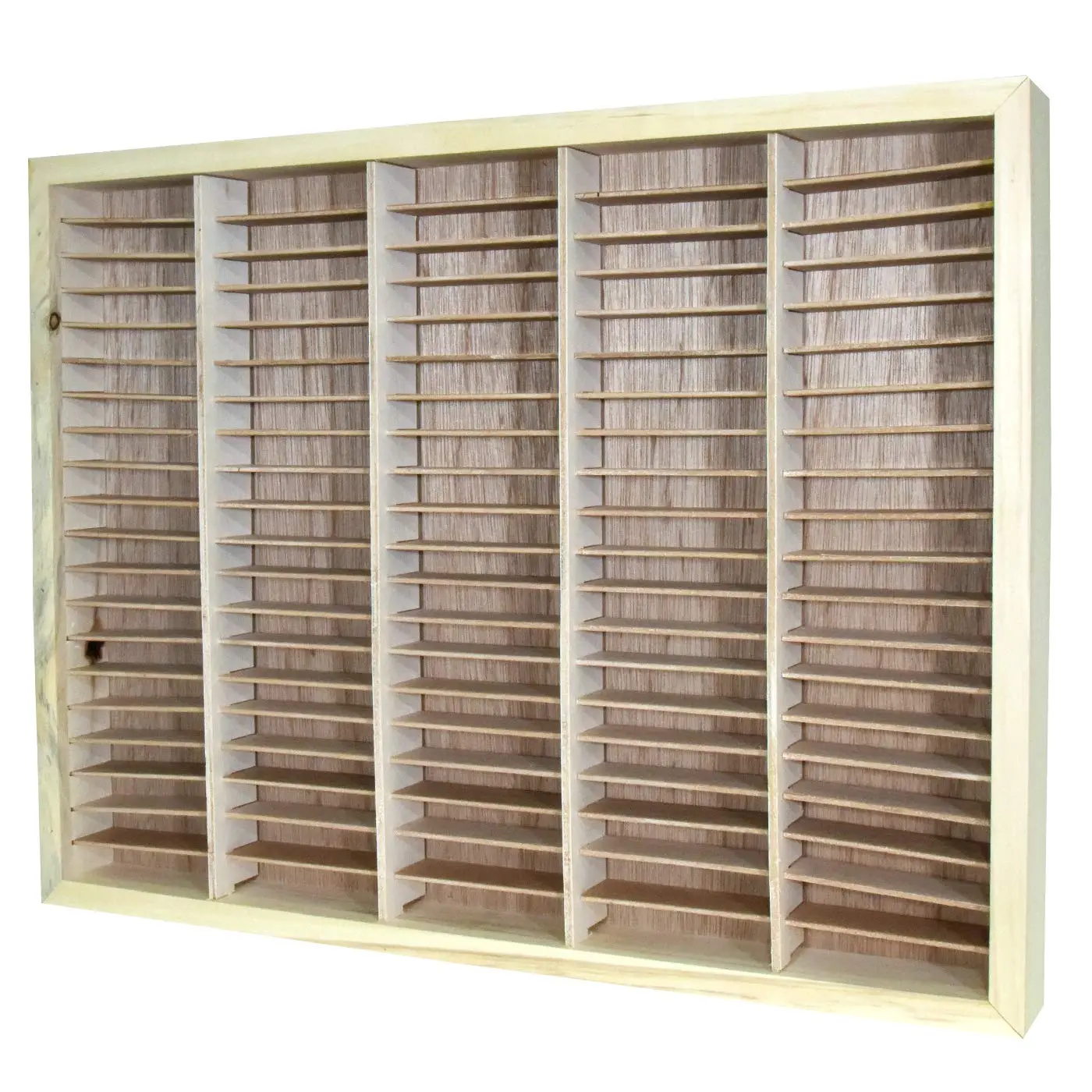 100 Capacity Wood Cassette Rack - Unfinished Wood