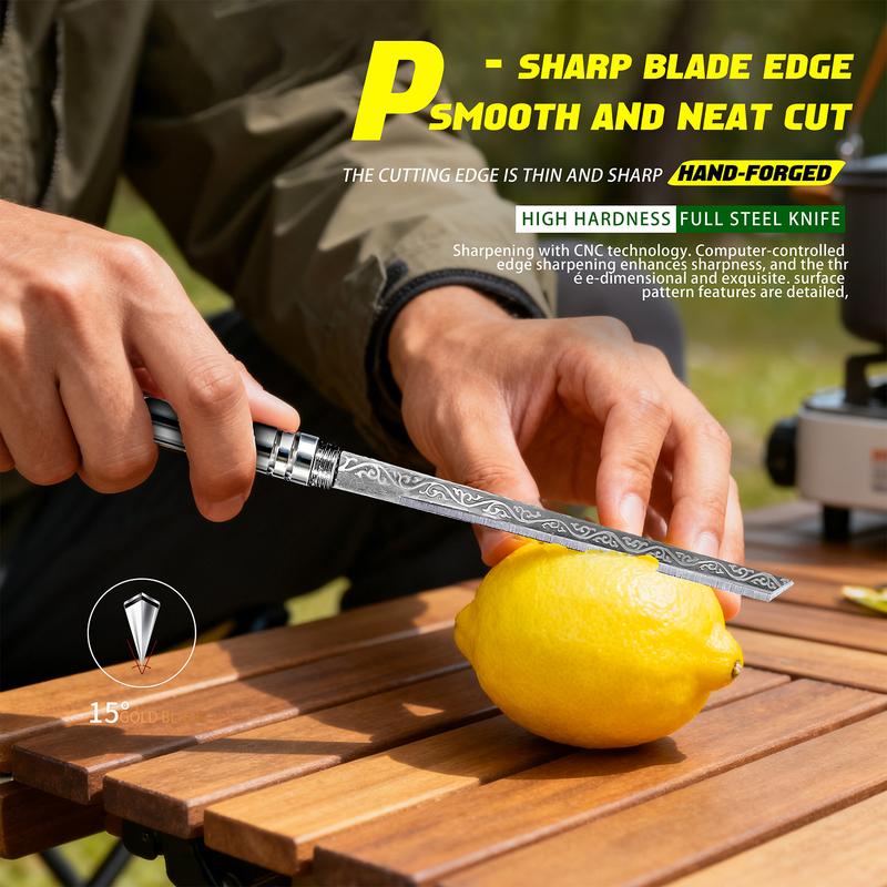 【High Hardness Outdoor Straight Knife】Pen-Shape Portable Full Steel Blade  Sharp & Smooth Cutting! Perfect for Camping/Daily Use #OutdoorTool #EDCKnife