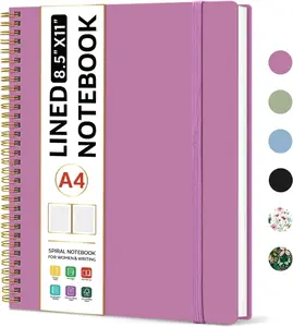 Spiral Lined Notebook, 8.5"x11" Notebooks for Work, Large A4 Journal for Women & Men, College Ruled Journaling Notebook for Writing, Plastic Cover Spiral Journal