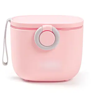 Baby Formula Dispenser, Portable Milk Powder Dispenser Container with Carry Handle and Scoop for Travel Outdoor Activities with Baby Infant, 8.8OZ, 0.55LB, 250g, 500ml (Pink)