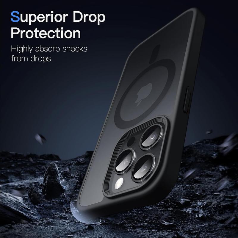 Shockproof Case for iPhone 17 Air 16 16e 15 14 13 Plus 12 11 Pro Max Compatible with MagSafe, Translucent Matte Back Slim Phone Cover