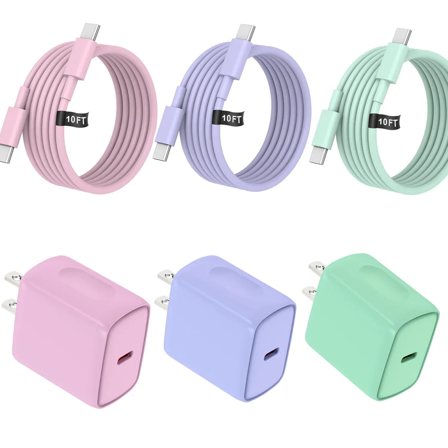 For iPhone 17 Charger,3Pack 60W Type C to C 10 ft Charger Cord for Apple iPhone 16/15/15 Pro/Plus/Pro Max,for MacBook Pro/Air,for IPad Air 4/5/Mini 6/Pro Cellphone Smartphone, Electronic, Charging