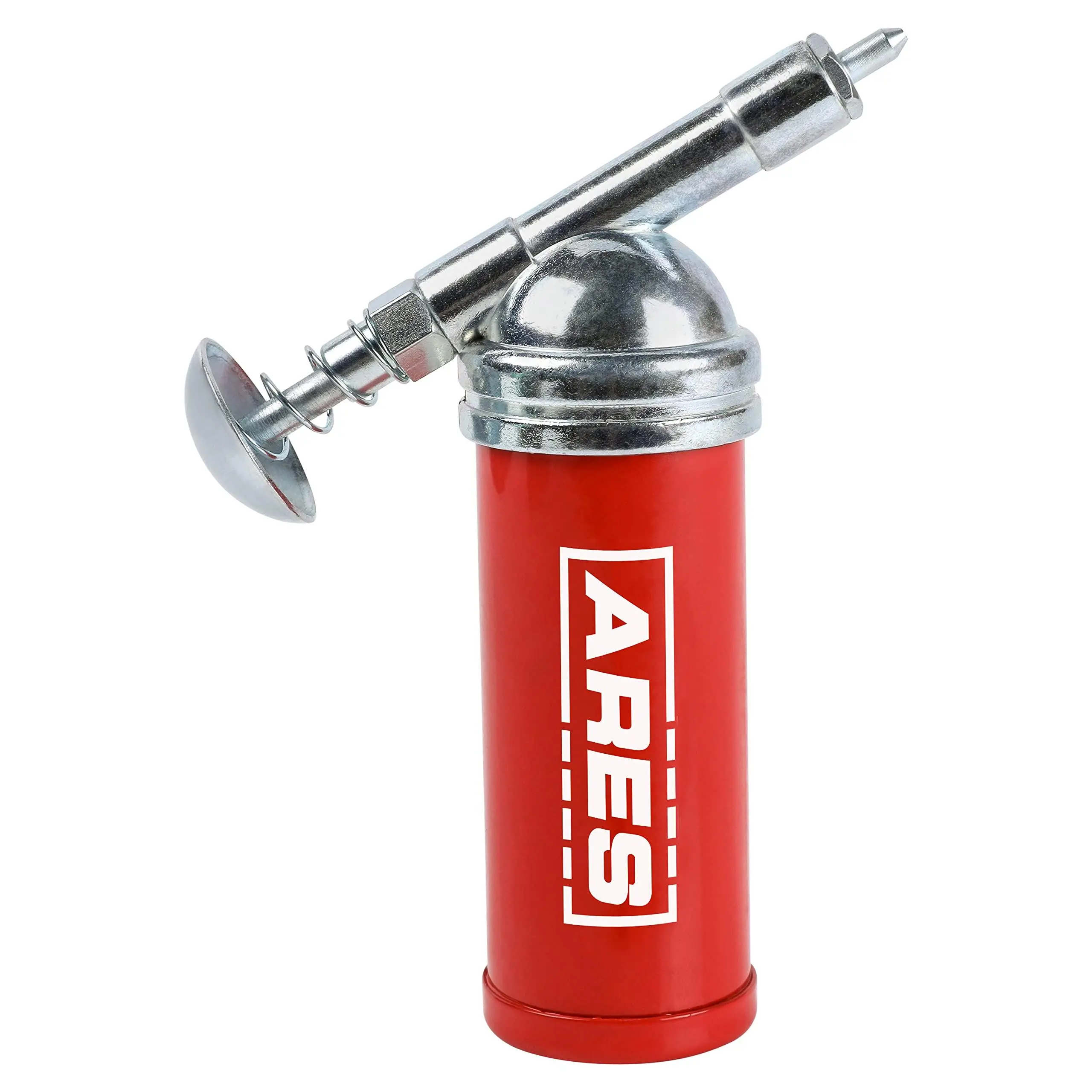 ARES 53010 Compact 3oz Mini Grease Gun - Car Repair Tool with Push-Type Design, Needle Nozzle for Small Fittings, 1-Handed Operation, 3000 PSI Working Pressure, None