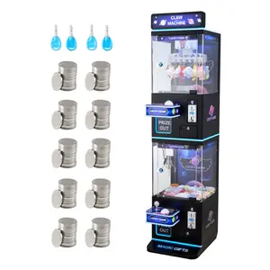 Summervibes VEVOR Claw Crane Machine, Medium-Sized Arcade Game Machine with Claw+ Grabber Double-Layer, Light Sound, Toy Candy Grabber Prize Dispenser Vending Toy, for Commercial Home Cinema, Black Purple