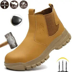 Shoe healthcare worker Men Work Boots Puncture-Proof Waterproof Shoes Steel Toe Safety Boots Industrial Indestructible Boots Construction Work Shoes Anti-slip wear resistant Roofing Shoes sneaker sport hot stylish shoes