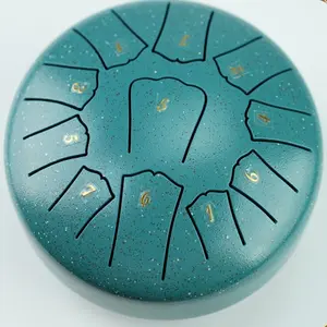 6 Inch 11 Note Steel Tongue Drum, Portable Hand Drum, Percussion Instrument with Bag & Mallet & Music Book & Note Sticker, Musical Instrument for Beginners