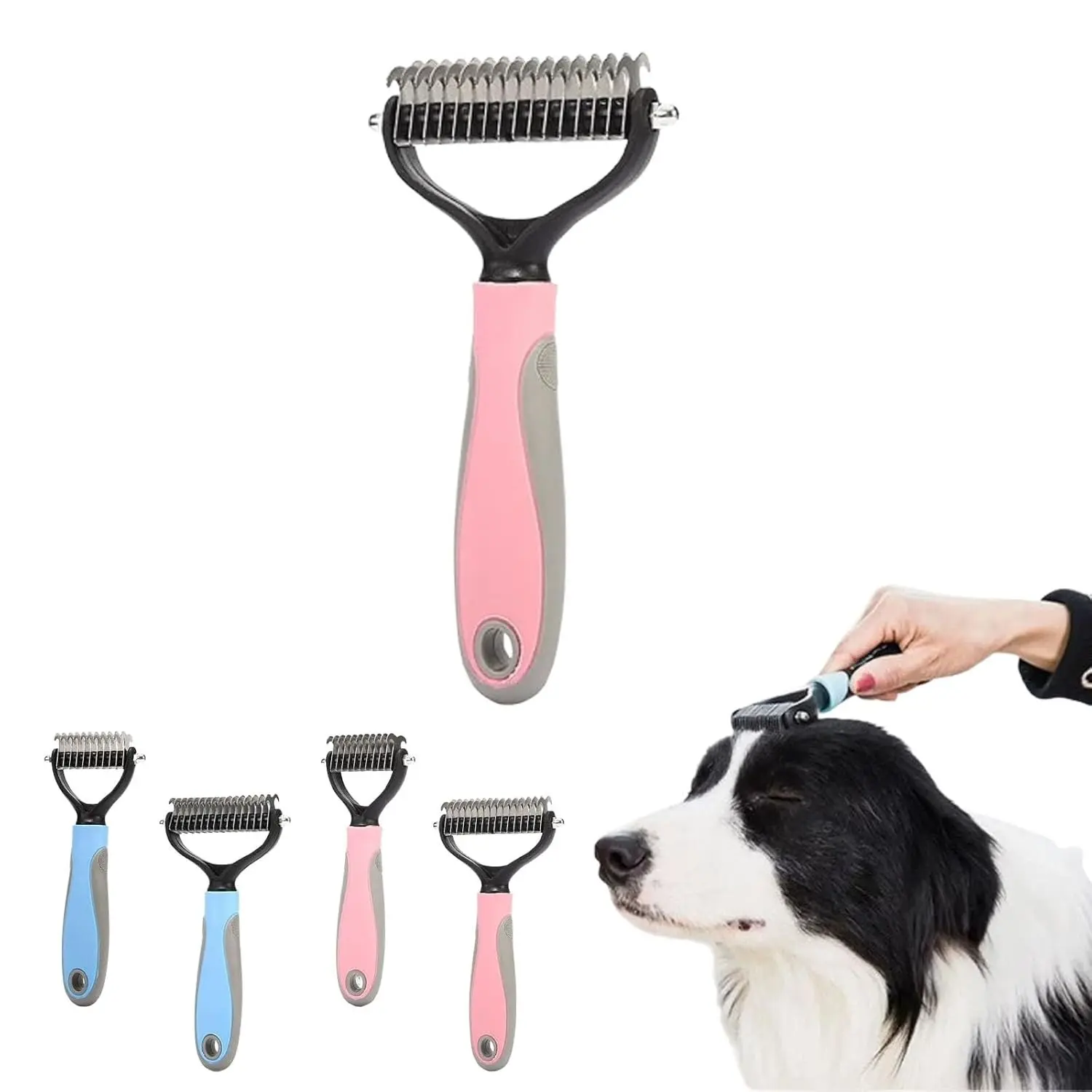 Pet Grooming Tool, Grooming Brush, Self-Cleaning Deshedding Comb for Cats, Undercoat Depilatory Deshedding Tool