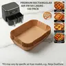 100 Count Rectangular Air Fryer Paper Liners, 8.7 x 5.5 in Base, for Compatible Dual-Basket Air Fryers ,Packing with Storage Case, Grease-Proof Bakeware Utensils, Compatible with Dual-Zone Air Fryers & Ovens