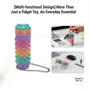 3ST GEN Thick Spike Grip Blue-Green 28g Rotatable Bearing Stress Relief Fidget Keychain for Focus & Palm Massage Novel Halloween Gift