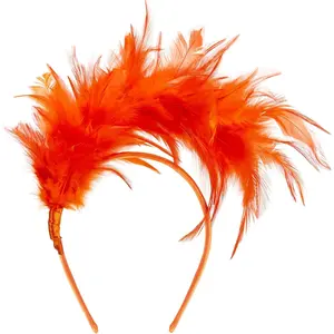 1920s Feather Fascinator Headband for Women Kentucky Derby Headpiece Fascinator Hats for Cocktail Wedding Tea