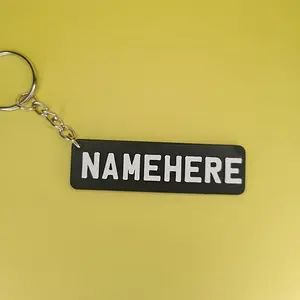 Custom 3D Acrylic Car Keychain Compatible for - Personalized Name & Number Plate - Double-Sided Black/Yellow Vehicle Key Fob - Ideal Gift for Car Lovers & Fathers - Durable Acrylic ID Tag
