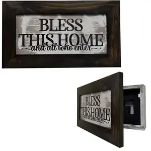 Bellewood Designs Bless This Home And All Who Enter Decorative Wall-Mounted Secure Gun Cabinet