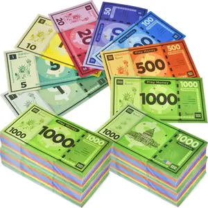 Queensell Play Money Set for Monopoly Board Game – 480 pcs Double-Sided Printing Realistic Design Perfect for Family Fun and Learning Tabletop Games