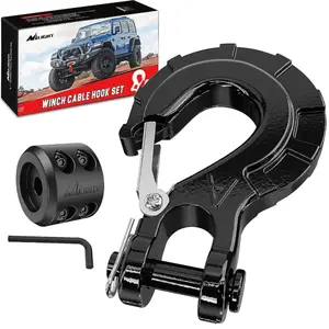 Nilight 3/8 inch Grade 70 Winch Hook Black