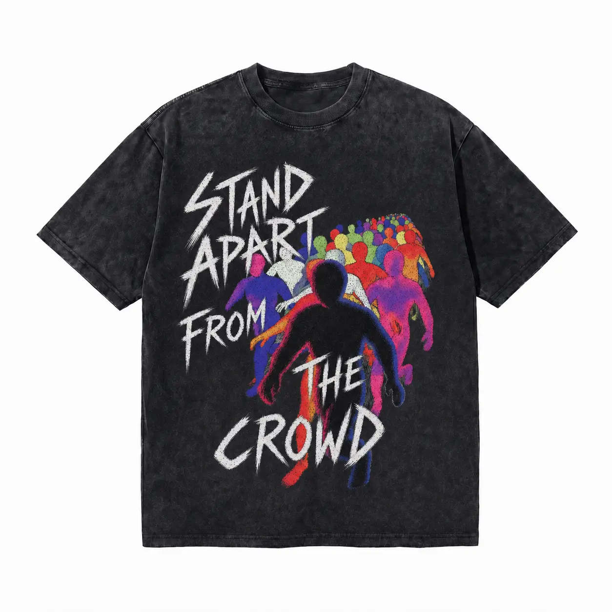 LAWLESSROW Stand Apart From The Crowd Vintage Acid Wash Tee