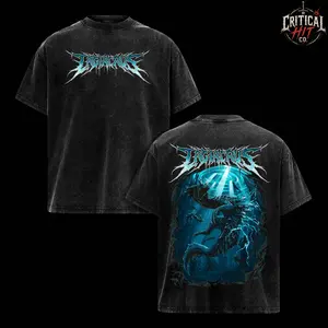 Monster Hunter Lagiacrus Vintage Washed Oversized T-Shirt, Retro Electric Leviathan Gaming Graphic Tee, Heavyweight Cotton Deep Sea Grunge Streetwear Shirt, Y2K Dark Fantasy Unisex Gamer Merch, Acid Wash Monster Hunter Fan Apparel Tee