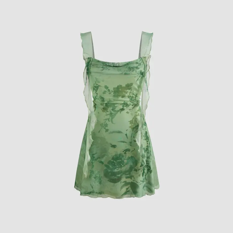 green emerald velvet dress Apple Cider Mini Dress Green main image 0
