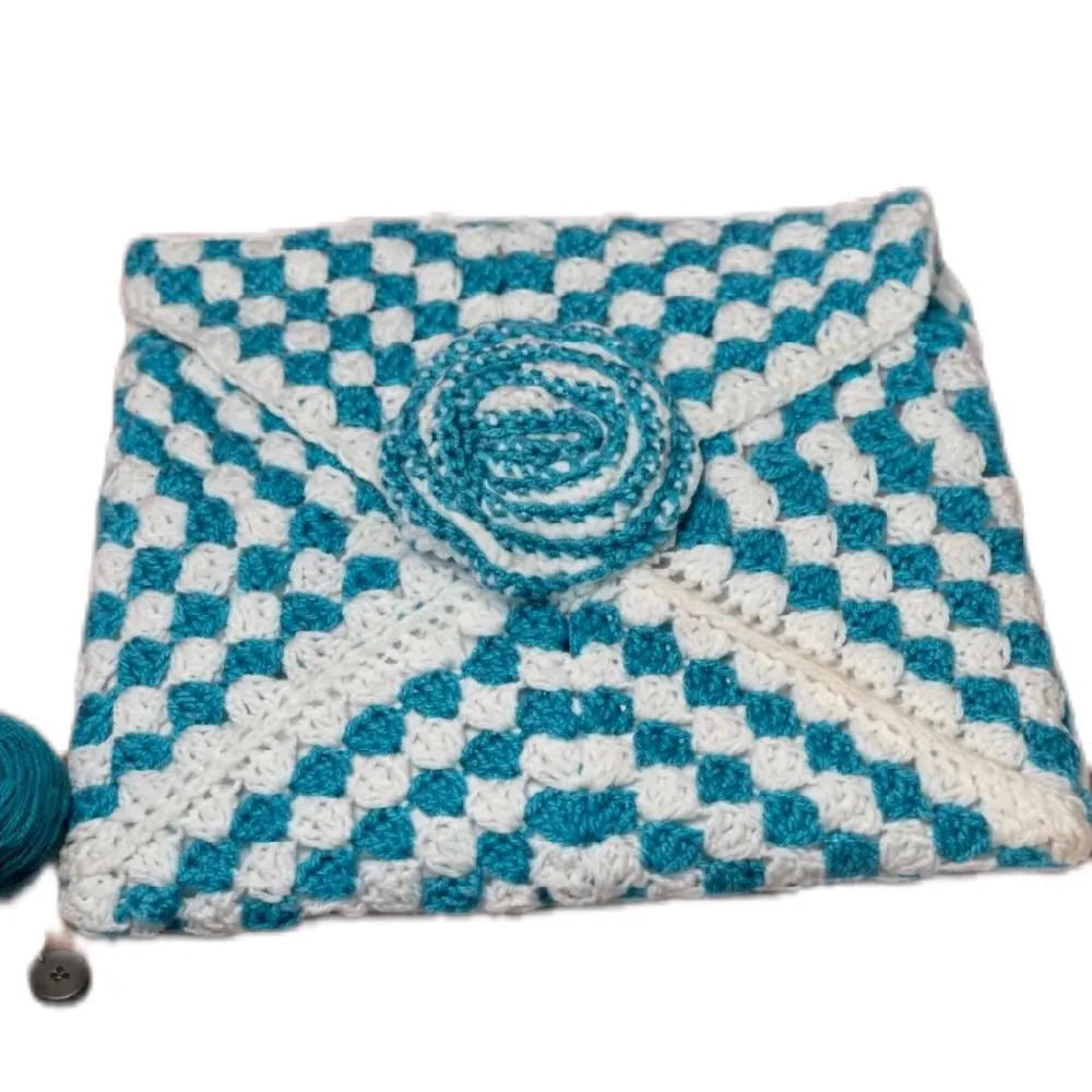 Handmade Crochet Tech Sleeve | Ocean Frost Laptop Sleeve | Decorative Crochet Device Cover