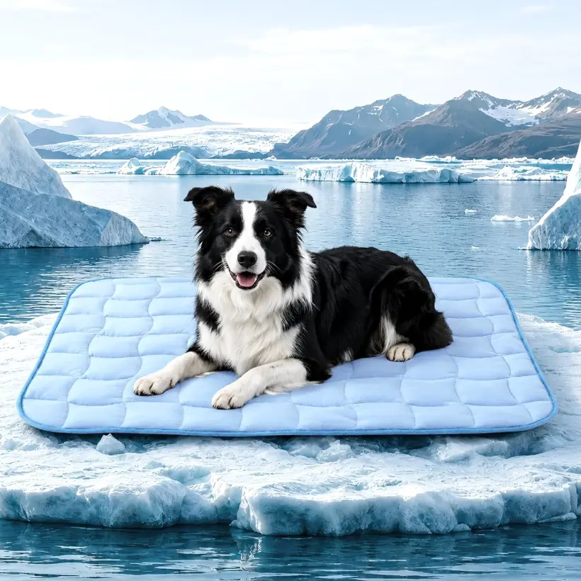 Cooling Mat for Dogs, 28" x 40" - Large Dog Cooling Pad, Wavy Quilted Kennels Bed with Non-Slip Base, Machine Washable Indoor Outdoor Summer Sleeping Dog Mat