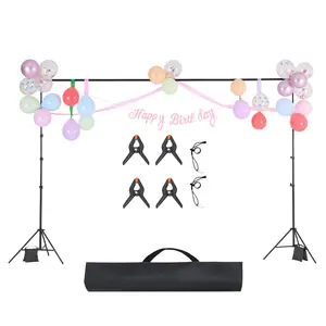 Backdrop Stand, 6.5/7/8.5/10 x 10 ft Adjustable Photo Backdrop Stand Kit, Portable Background Backdrop Stand with Crossbars & Steel Clamps & Carrying Bag, Heavy Duty Projector Screen Stand, for Wedding, Photo Video Studio & Party