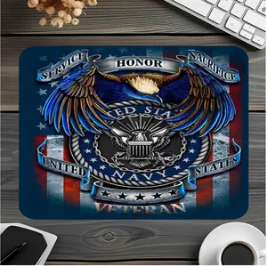 Navy Veteran Non-Slip Mouse Pad for Gamers and Designers, Single Size 9.4"x7.9"x0.12"