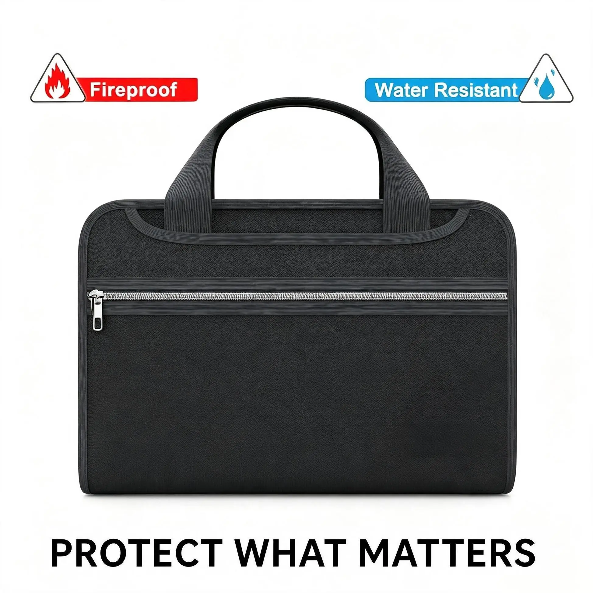 Business Trip Fireproof Document Pouch, 13 Pocket A4 Waterproof Folder with Hand Strap for Outdoor Office Use