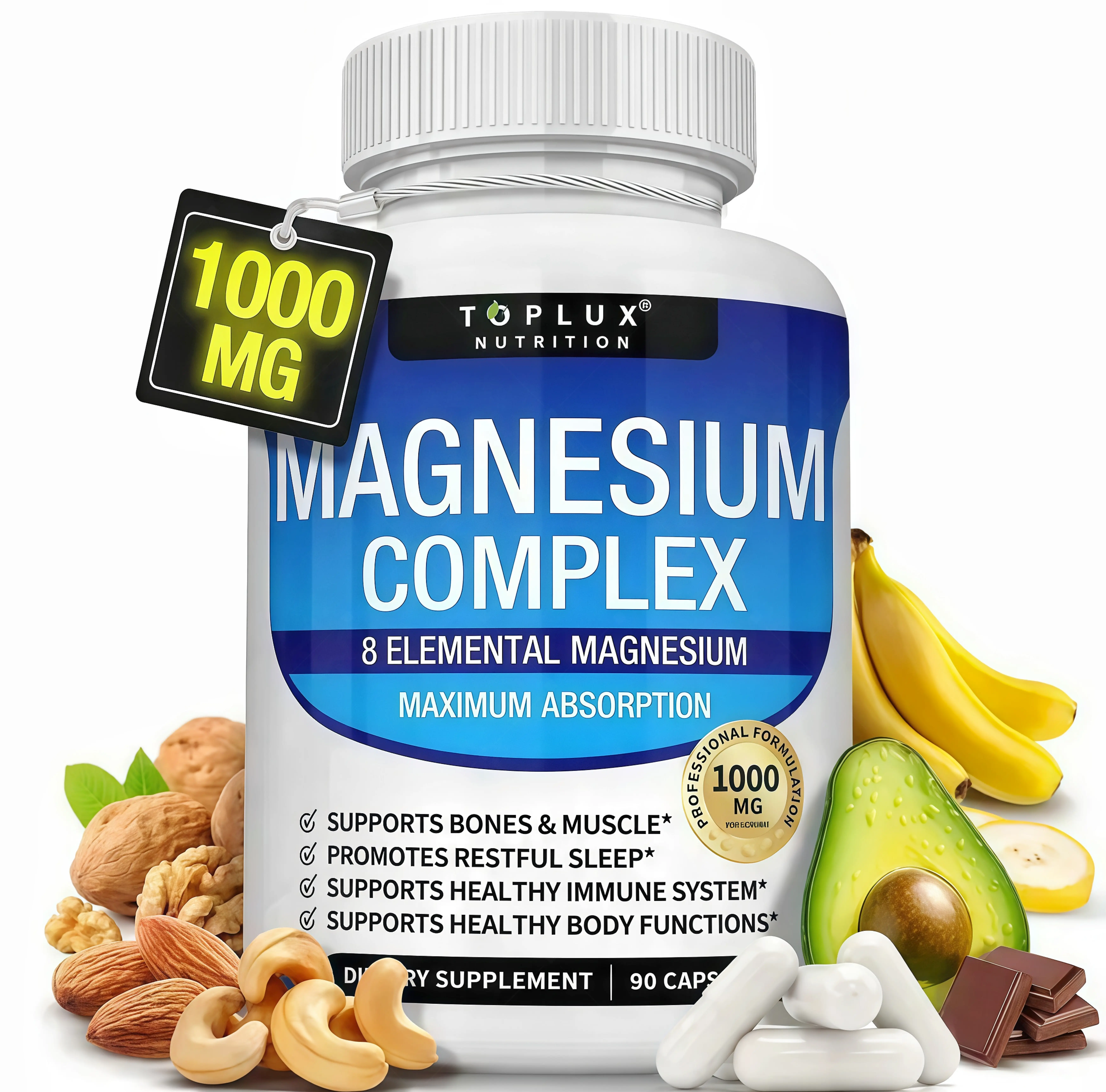 Toplux Magnesium Complex HG 8 Essential Magnesium Supplement 1000mg Fitness Edible Toplux Magnesium Complex HG 8 Essential Magnesium Supplement 1000mg Fitness Edible