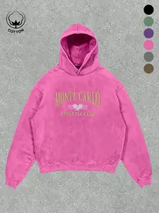 Retro Sportswear Monte Carlo Athletic Club Hoodie | Unisex Loose Fit Dark Green College Pullover | Cozy Vintage Graphic Sweatshirt for Casual Fall/Winter Layering #PreppyStyle #GreenHoodie